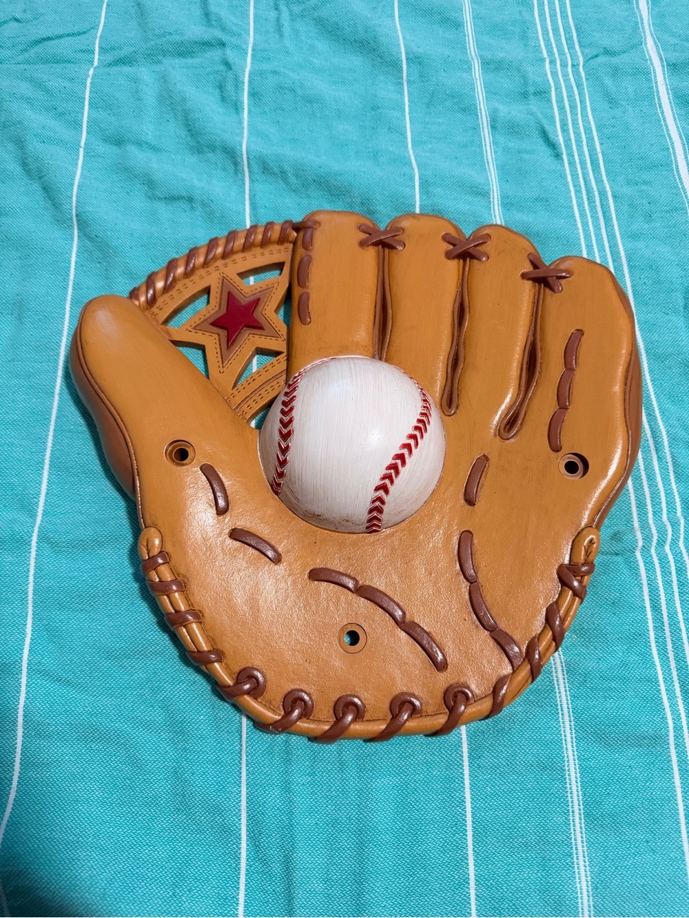 Decorative Baseball Glove Wall Art - Tan